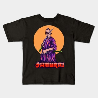 Samurai skull Illustration Kids T-Shirt